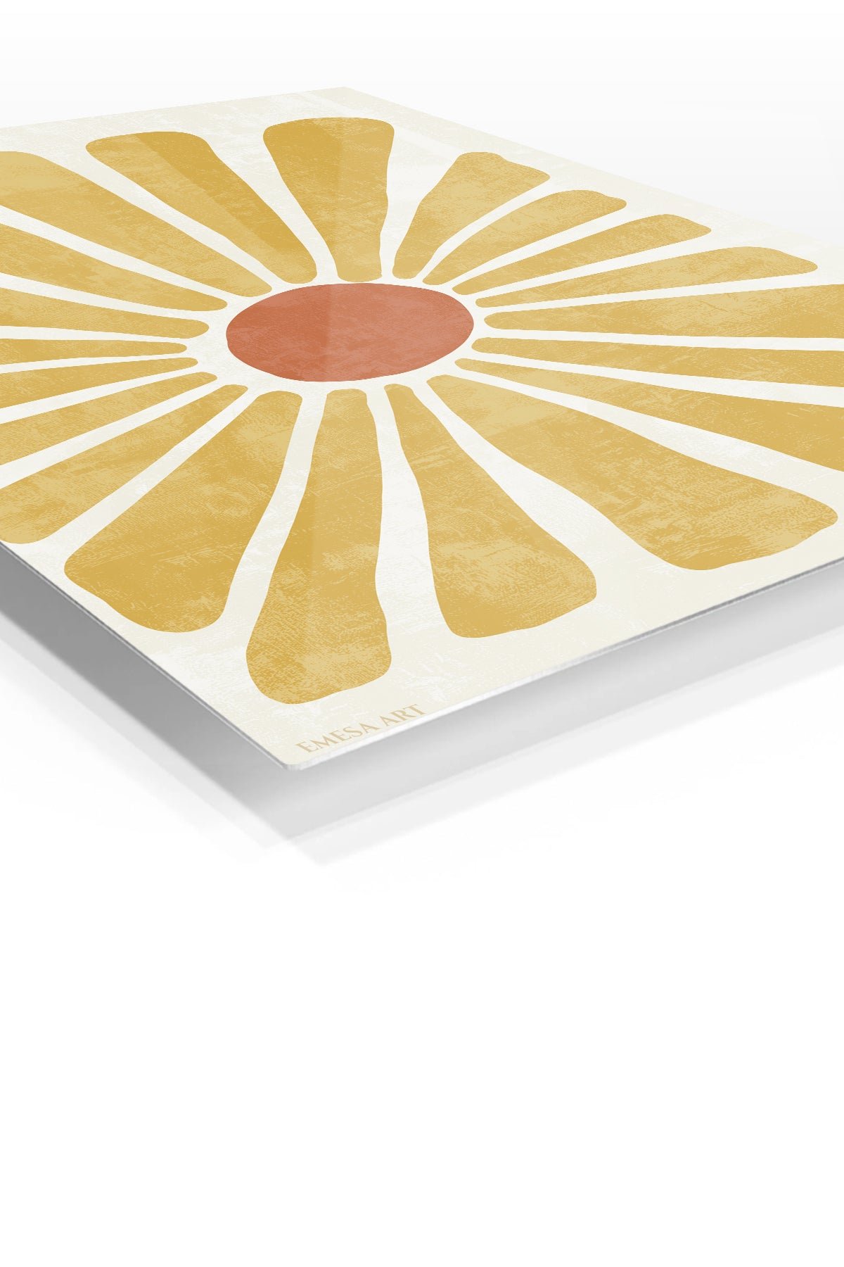 Golden Boho Sunburst metal wall art print, view 2