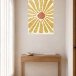 Golden Boho Sunburst metal wall art print, view 5