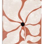Terracotta Abstract Bloom metal wall art print
