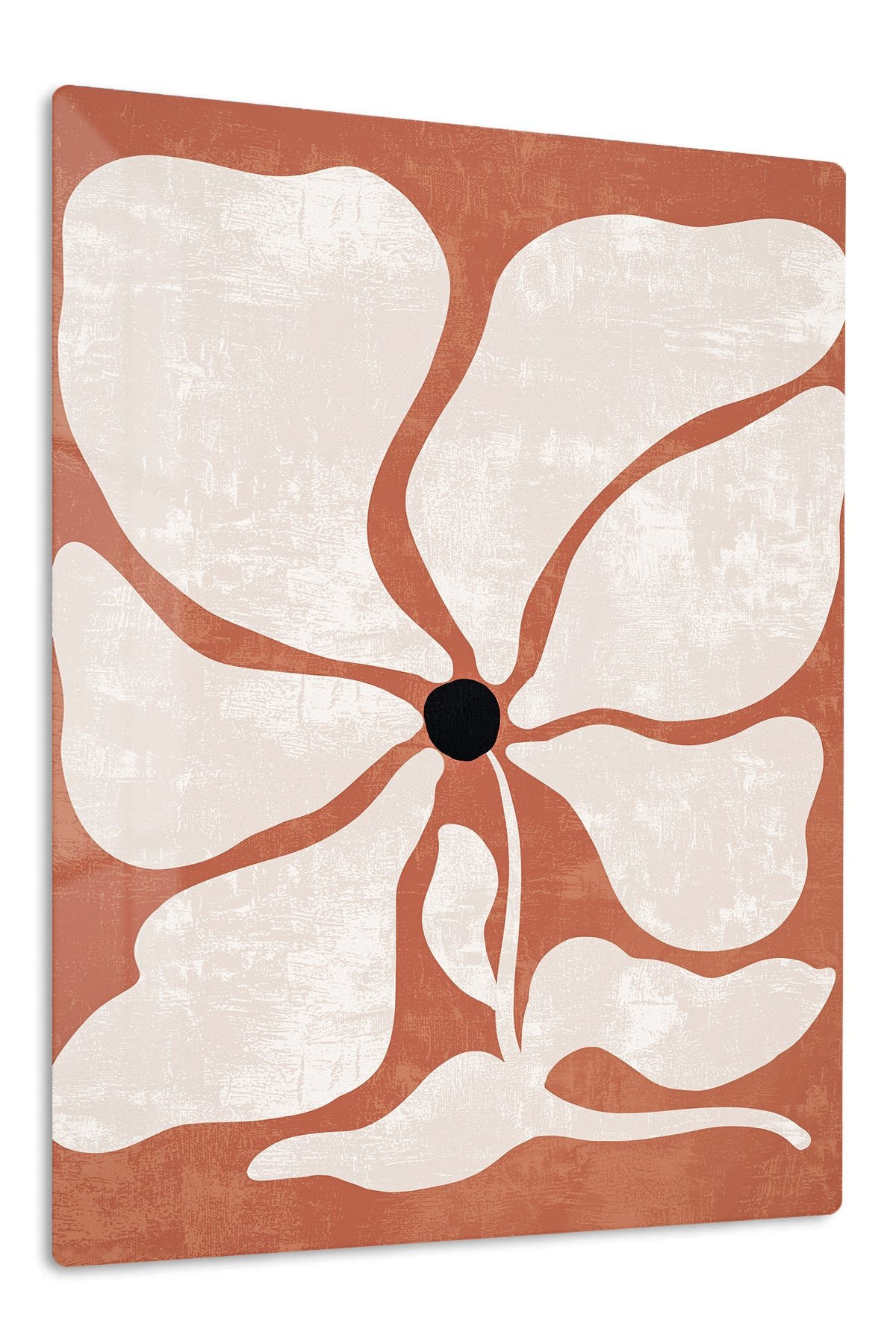 Terracotta Abstract Bloom metal wall art print