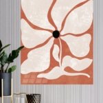 Terracotta Abstract Bloom metal wall art print, view 4