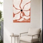Terracotta Abstract Bloom metal wall art print, view 5