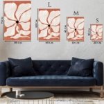 Terracotta Abstract Bloom metal wall art print, view 6