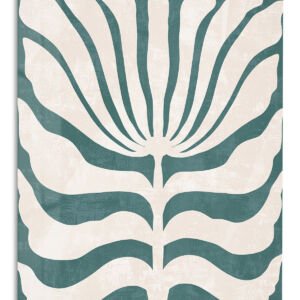 Teal Botanical Silhouette metal wall art print