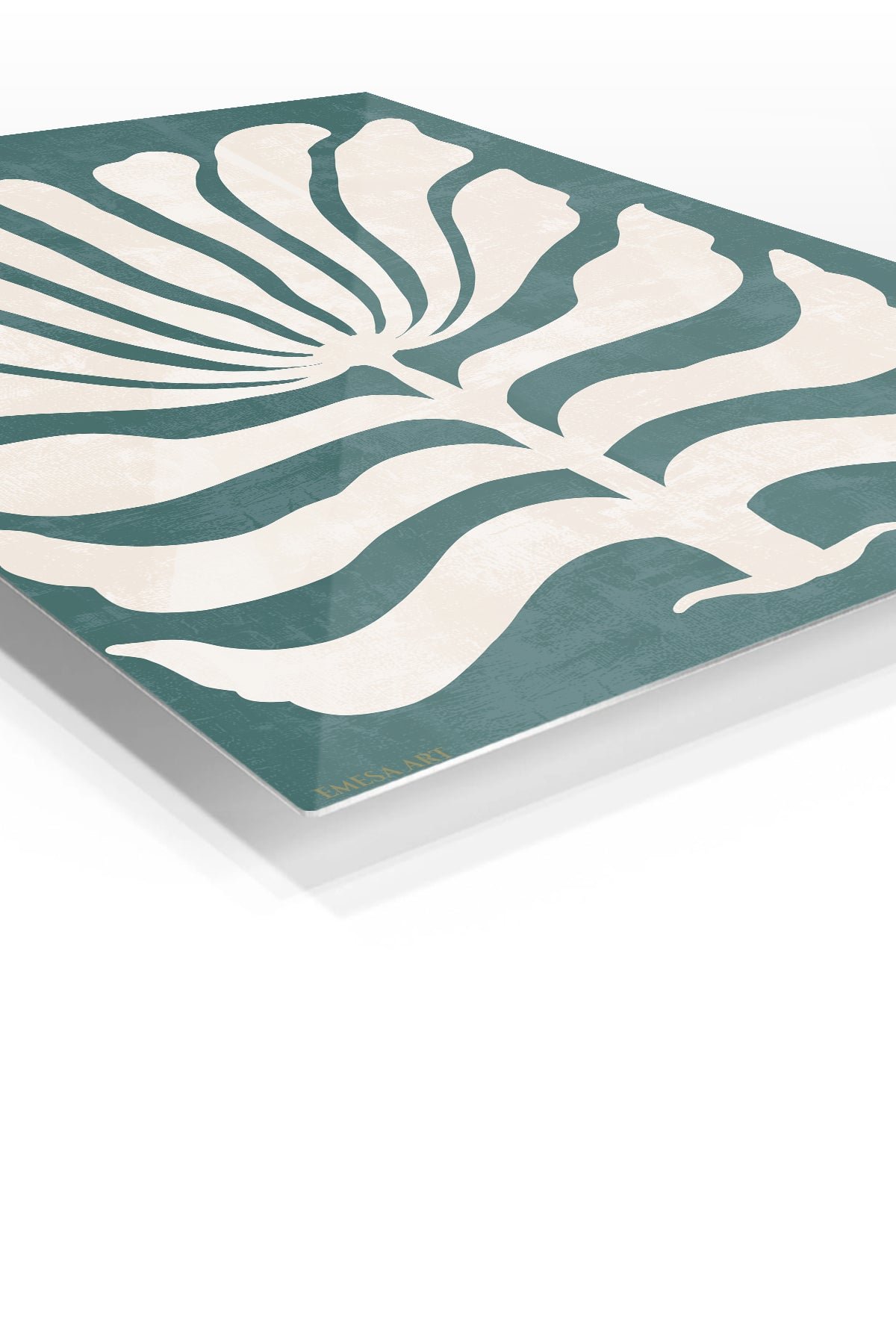 Teal Botanical Silhouette metal wall art print, view 2