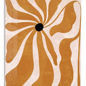 Ochre Bloom metal wall art print
