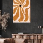 Ochre Bloom metal wall art print, view 4