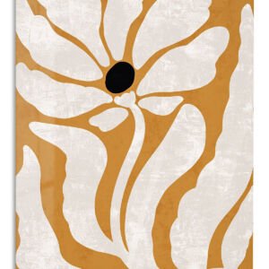 Ochre Botanical Silhouette metal wall art print