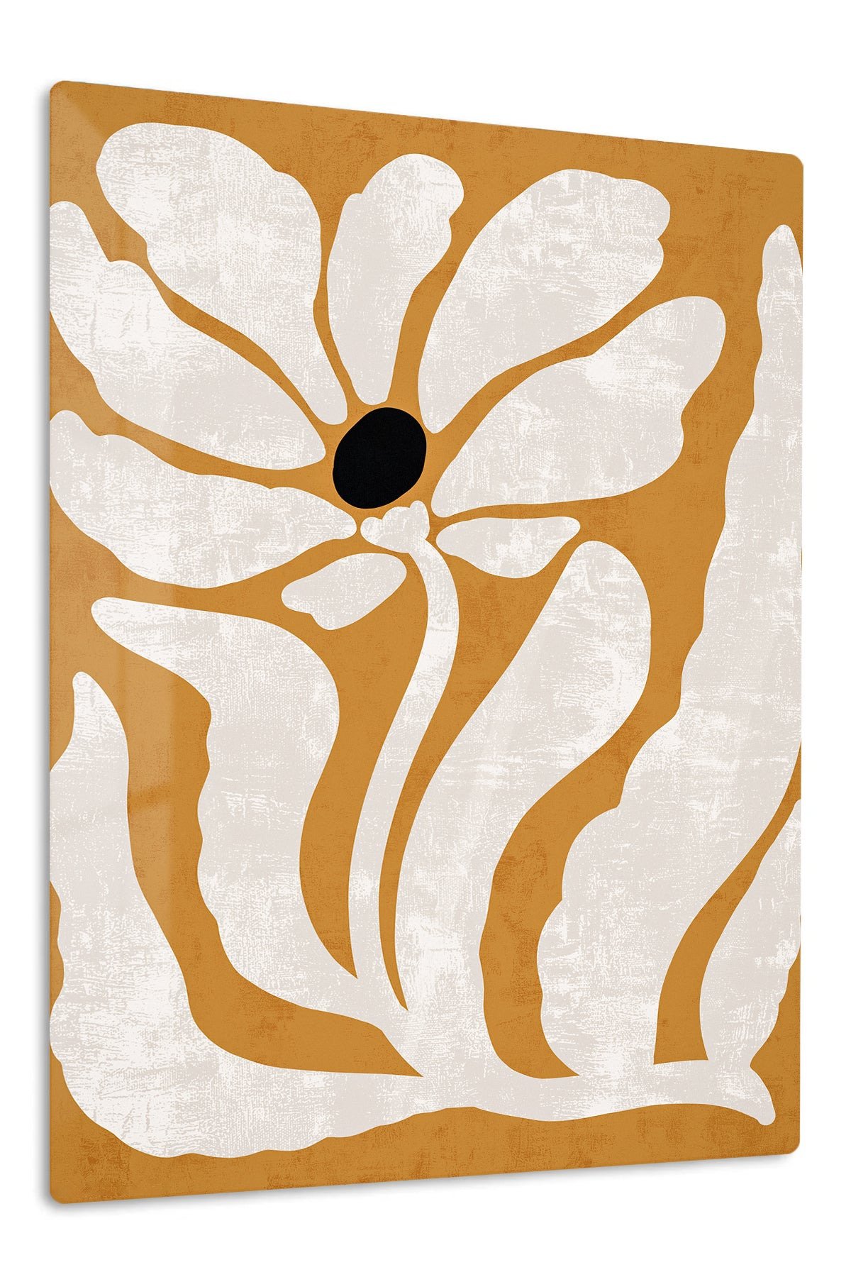 Ochre Botanical Silhouette metal wall art print
