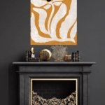 Ochre Botanical Silhouette metal wall art print, view 4