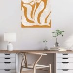 Ochre Botanical Silhouette metal wall art print, view 5