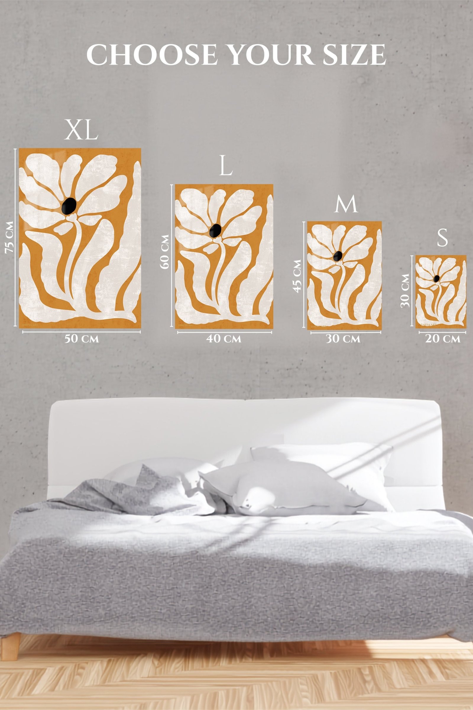 Ochre Botanical Silhouette metal wall art print, view 6