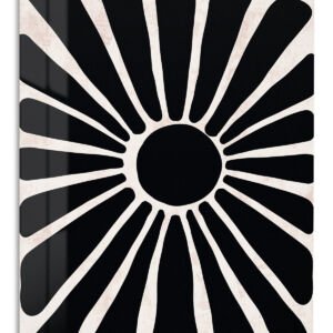 Bold Black Sunburst metal wall art print