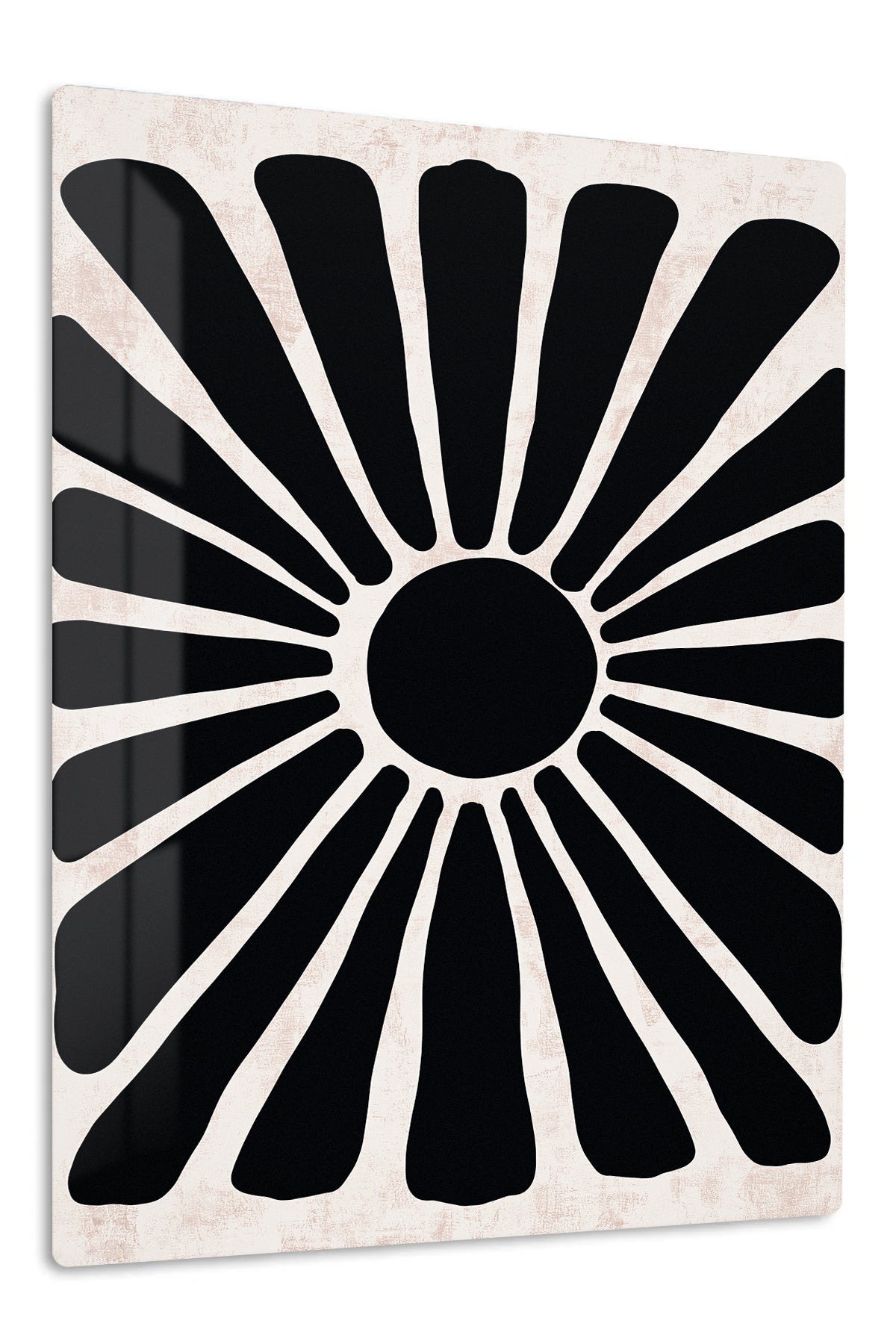 Bold Black Sunburst metal wall art print