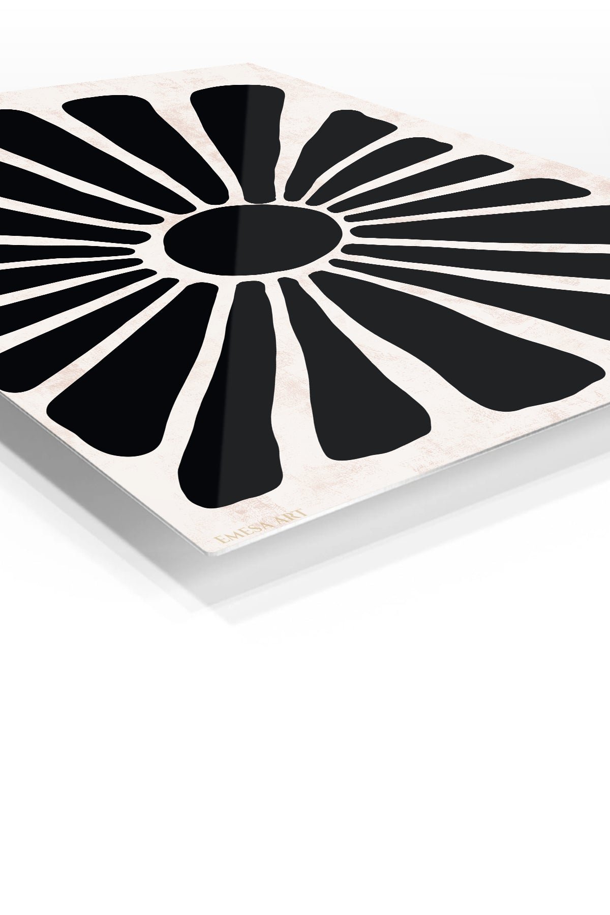 Bold Black Sunburst metal wall art print, view 2