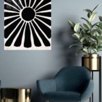 Bold Black Sunburst metal wall art print, view 5