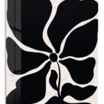 Black Organic Flower on Blush metal wall art print