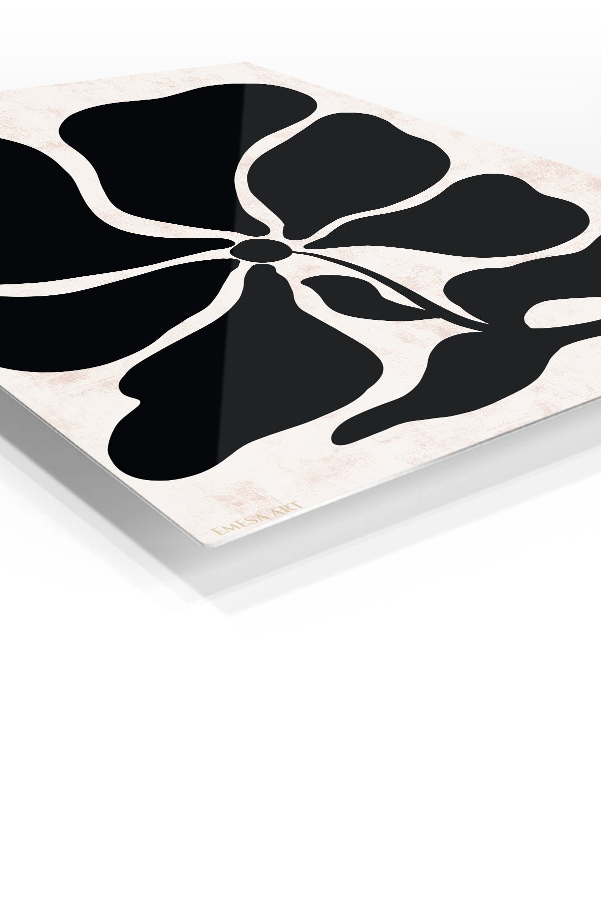 Black Organic Flower on Blush metal wall art print, view 2