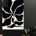 Black Organic Flower on Blush metal wall art print, view 4