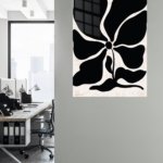 Black Organic Flower on Blush metal wall art print, view 5