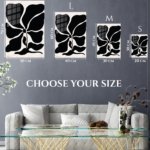 Black Organic Flower on Blush metal wall art print, view 6