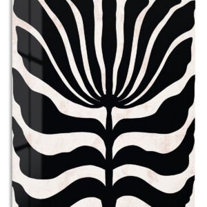 Bold Black Botanical Silhouette metal wall art print