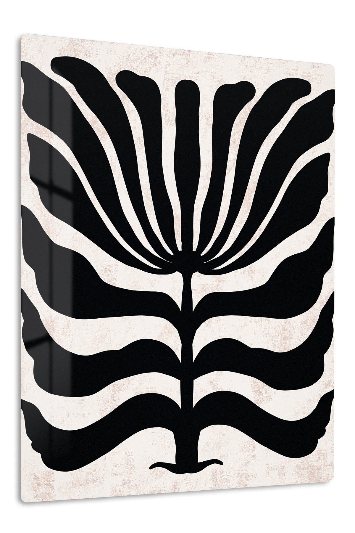 Bold Black Botanical Silhouette metal wall art print