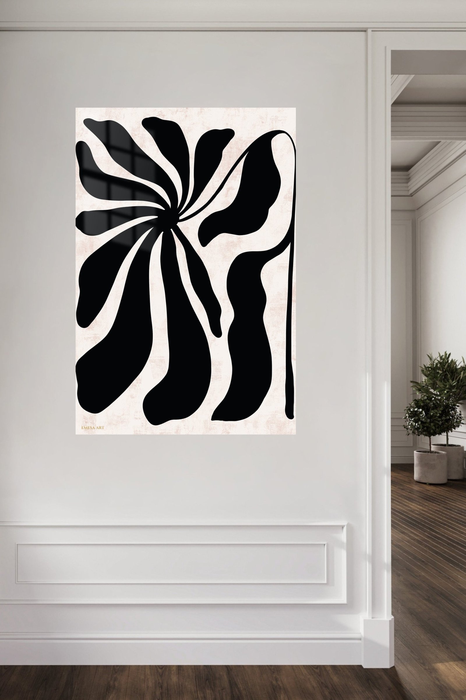 Black Botanical Silhouette metal wall art print, view 5