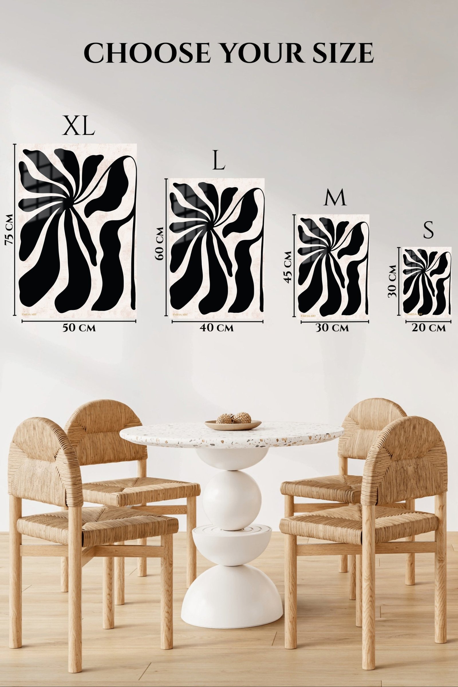 Black Botanical Silhouette metal wall art print, view 6