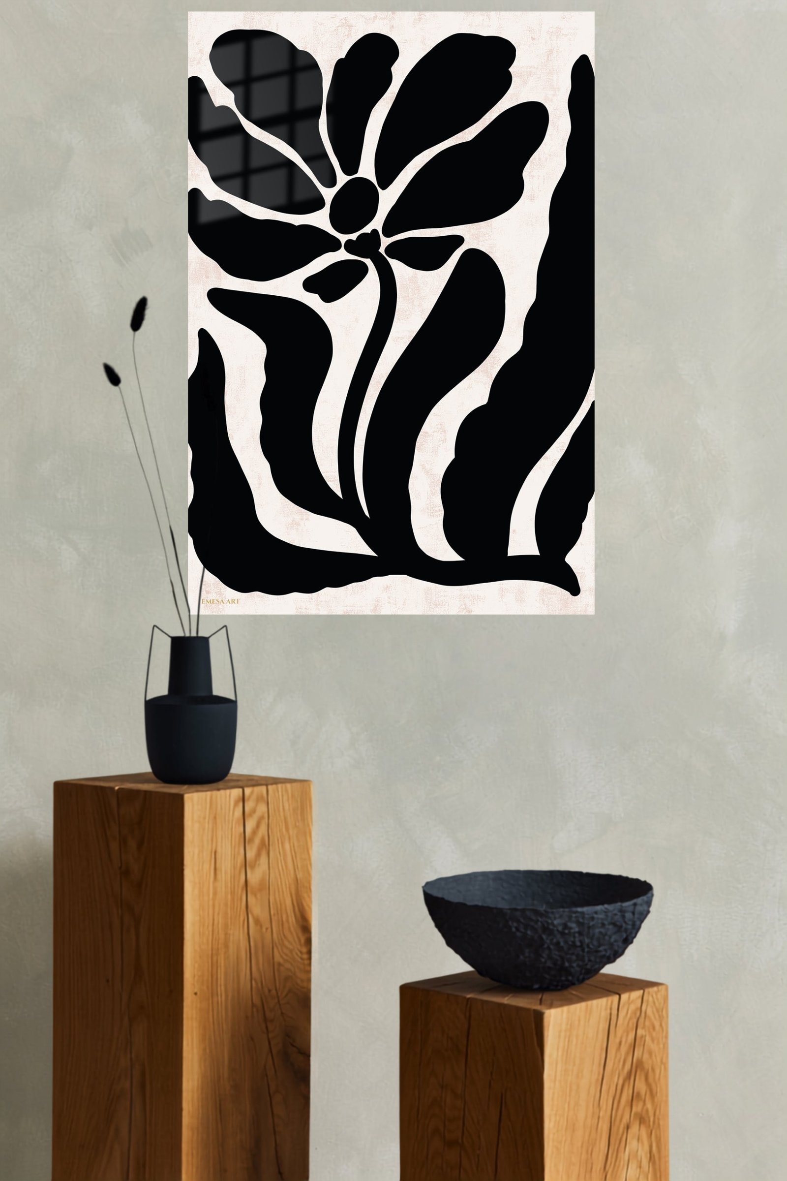 Midnight Botanical Silhouette metal wall art print, view 4