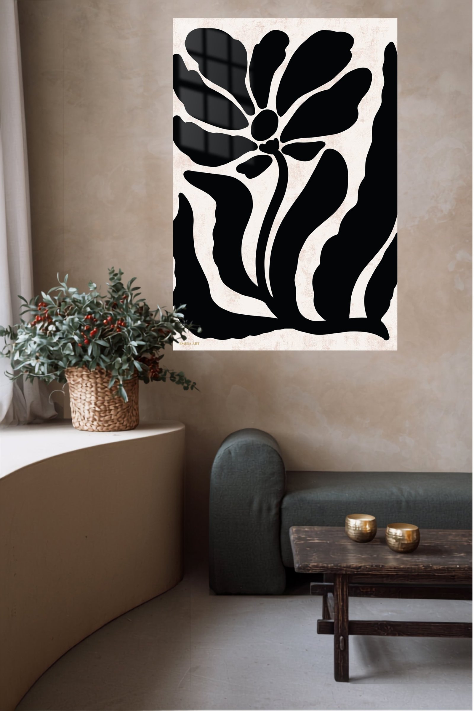 Midnight Botanical Silhouette metal wall art print, view 5