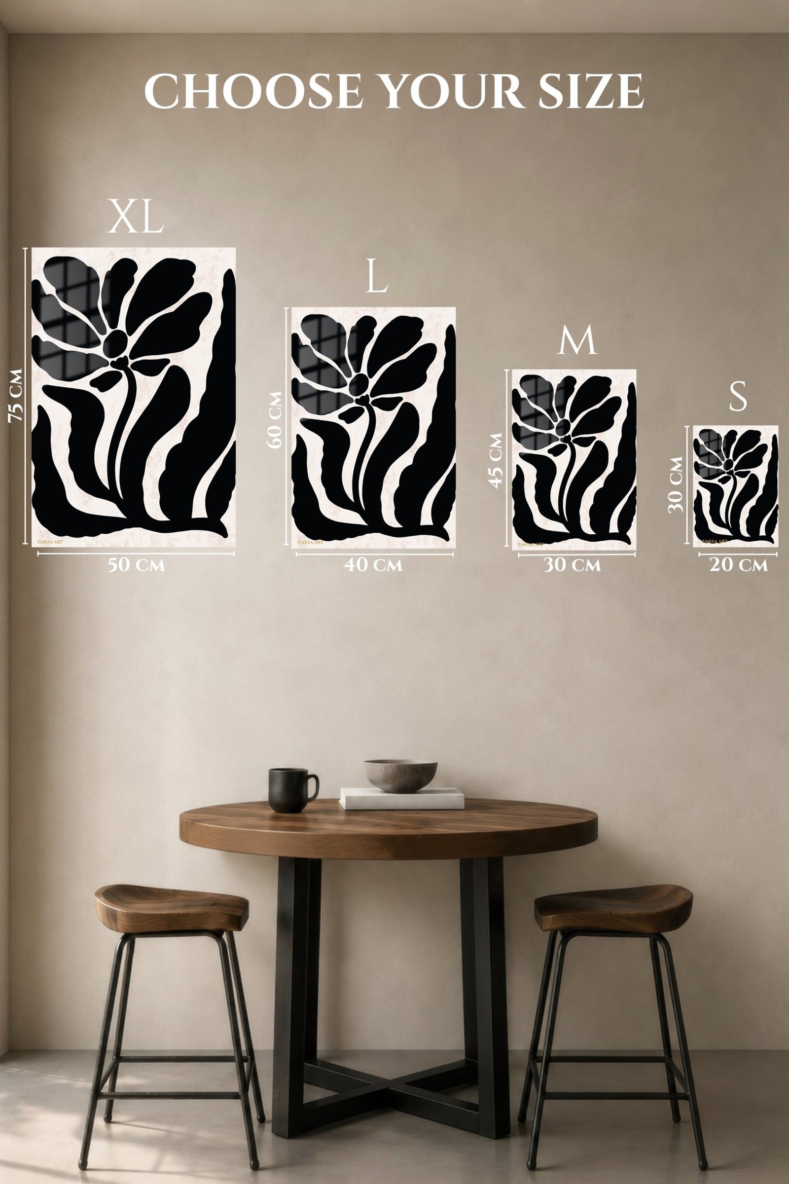 Midnight Botanical Silhouette metal wall art print, view 6