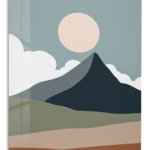 Desert Mountain Sun metal wall art print