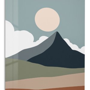 Desert Mountain Sun metal wall art print