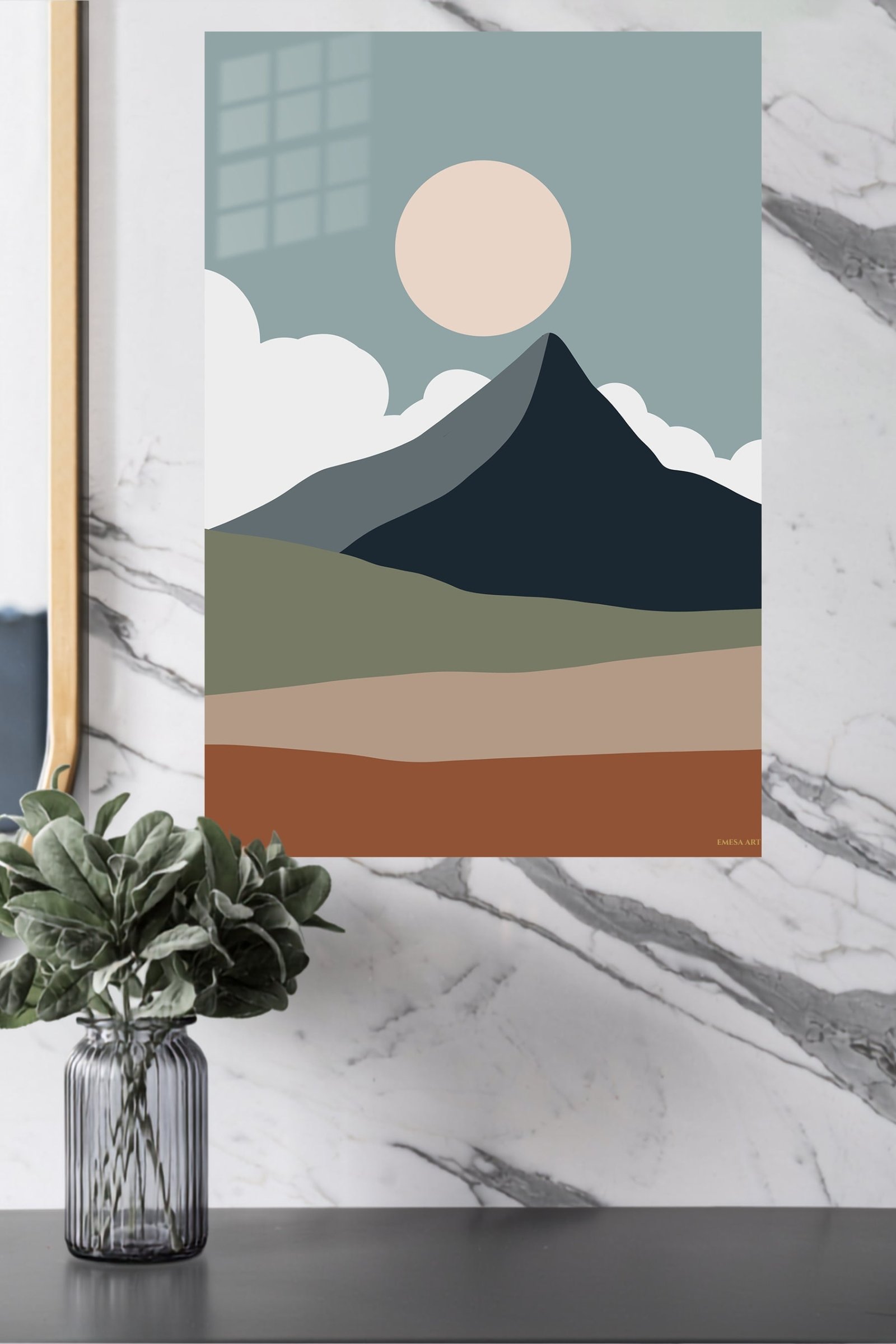 Desert Mountain Sun metal wall art print, view 4