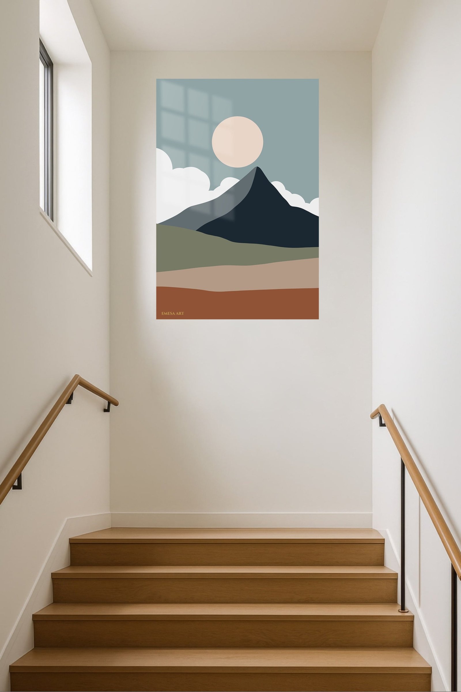 Desert Mountain Sun metal wall art print, view 5