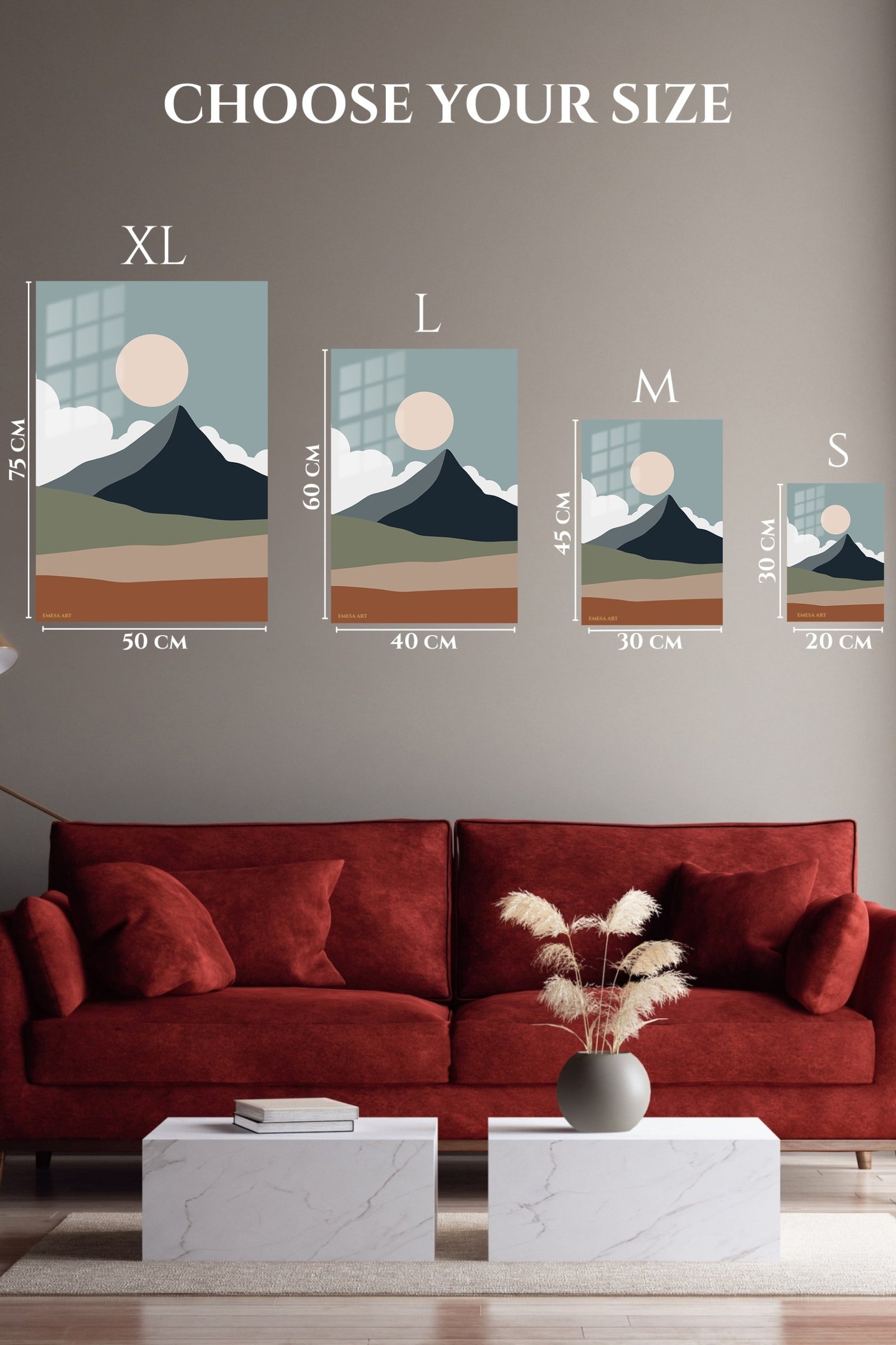 Desert Mountain Sun metal wall art print, view 6