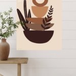 Earthtone Botanical Balance metal wall art print, view 4