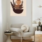 Earthtone Botanical Balance metal wall art print, view 5
