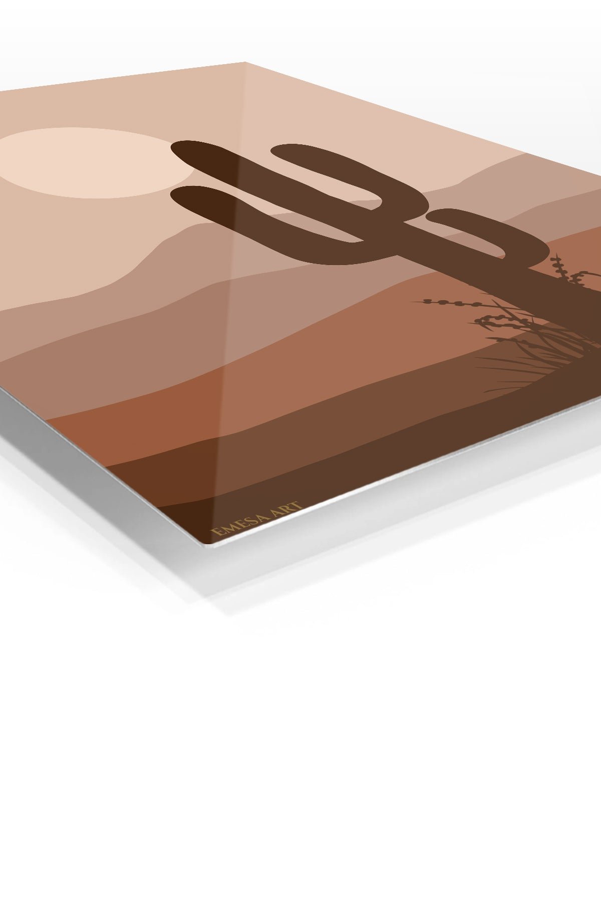 Desert Cactus at Dusk metal wall art print, view 2