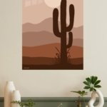 Desert Cactus at Dusk metal wall art print, view 4