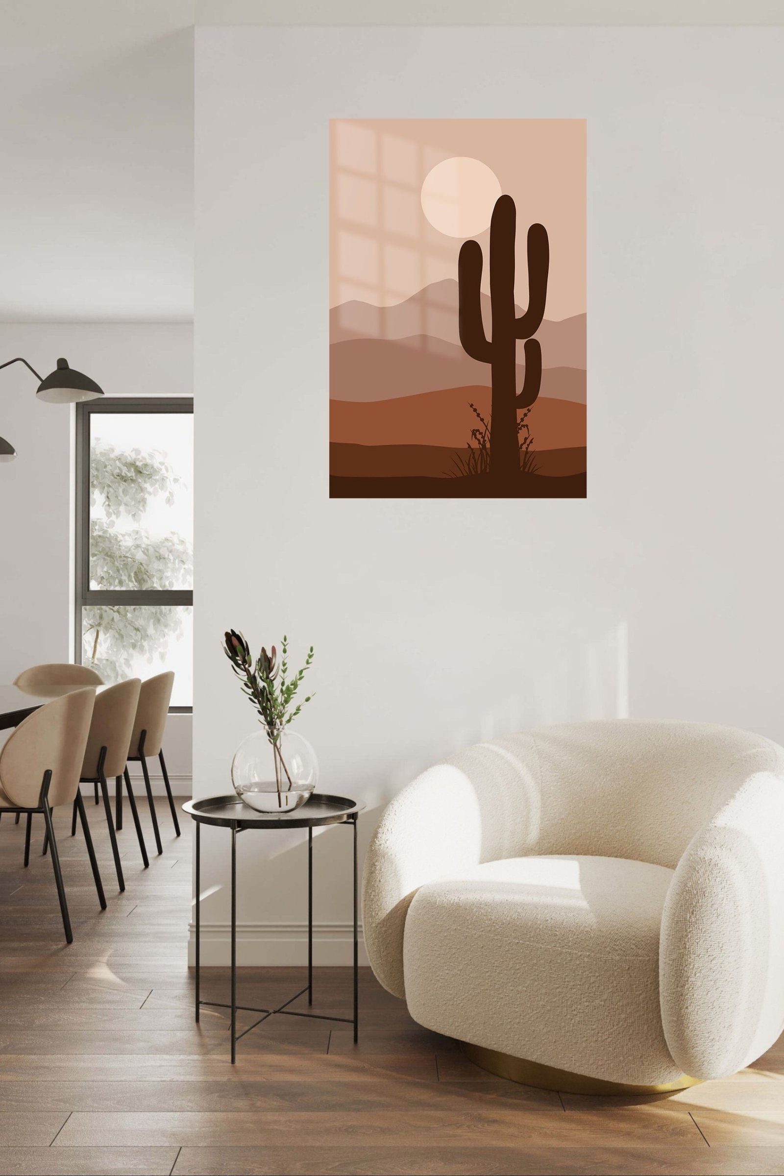 Desert Cactus at Dusk metal wall art print, view 5
