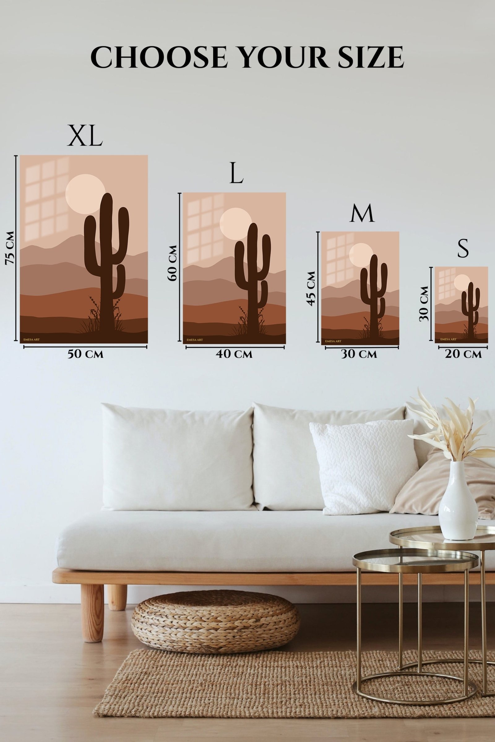 Desert Cactus at Dusk metal wall art print, view 6