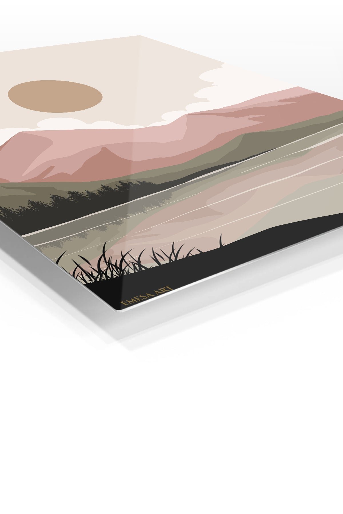Blush Mountain Lake metal wall art print, view 2