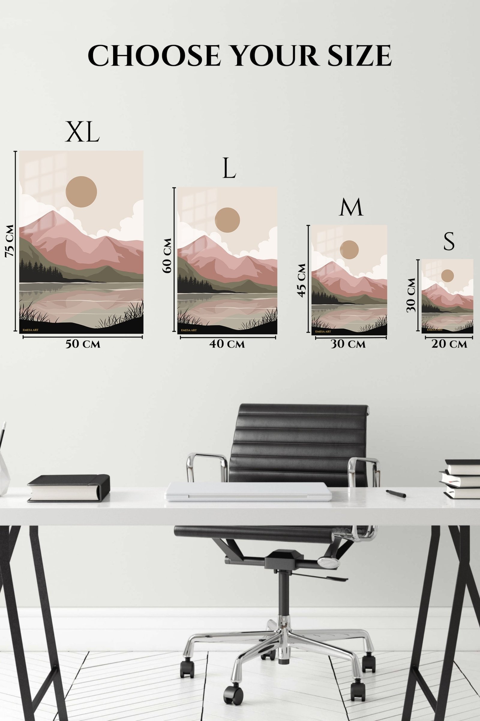 Blush Mountain Lake metal wall art print, view 6
