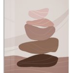 Earth Tone Balancing Stones metal wall art print