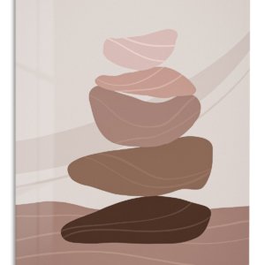 Earth Tone Balancing Stones metal wall art print