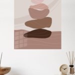 Earth Tone Balancing Stones metal wall art print, view 4