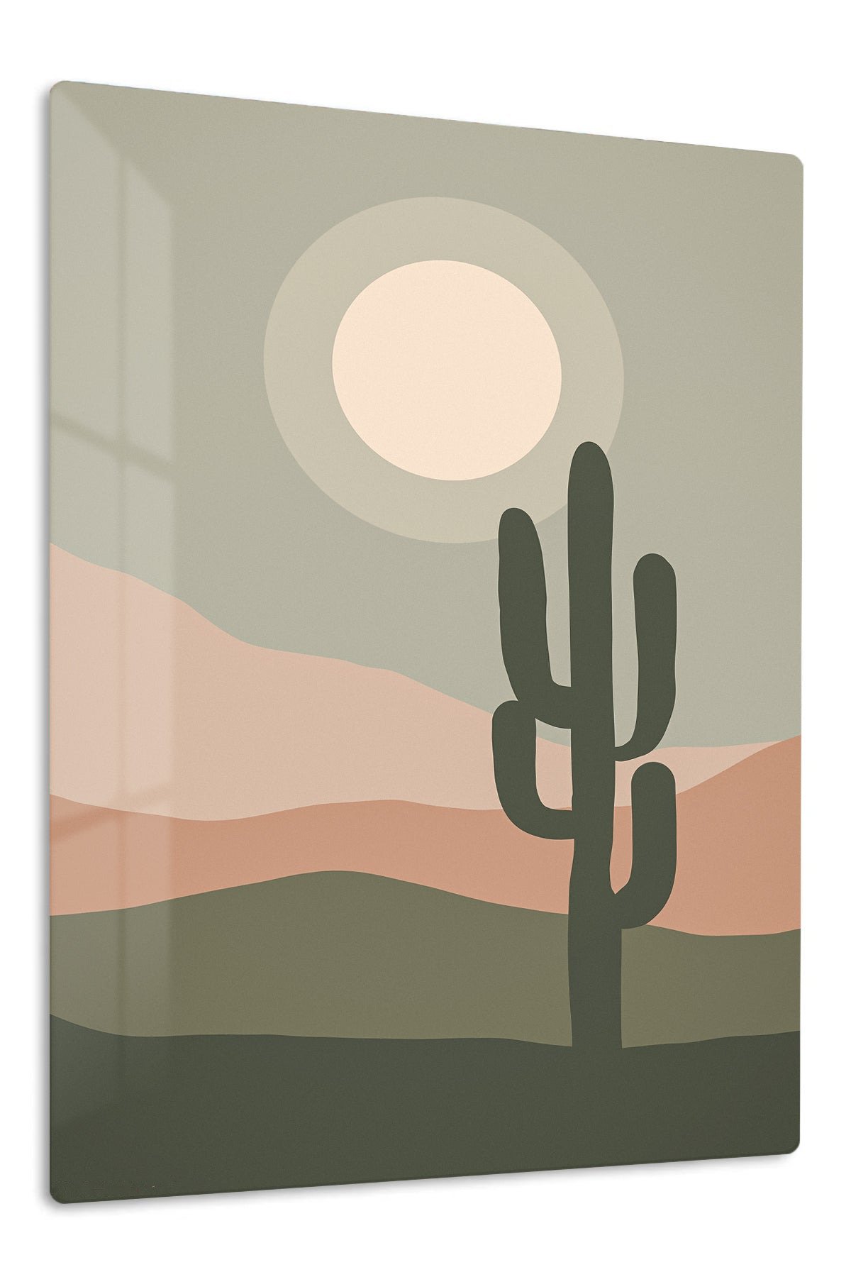 Desert Moon Cactus metal wall art print