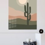 Desert Moon Cactus metal wall art print, view 4